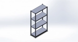Metal shelving unit with shelves