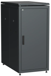 LINEA N 28U 19" Network Cabinet with Metal Front Door, Black - LN05-28U61-M