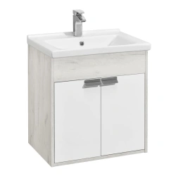 Fly 60 Sink Cabinet - White and Craft Oak 1A237301FAX101.A237.3.01F.AX1.0