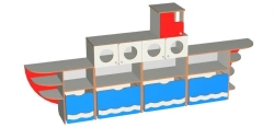 Toy Storage Wall "Ship" for Organizing Toys and Books (Art. 50046-115)