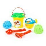 Small Bucket Set with Flower Strainer, Shovel #2, Rake #2, 2 Molds, Small Watering Can #3, Model 4528
