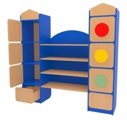 Traffic Light-Themed Kids' Wall Unit with Storage - Model 40091