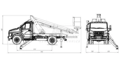 Hydraulic Aerial Platform AGP-18T GAZ-C41R13 17.8M 250KG 9.5M