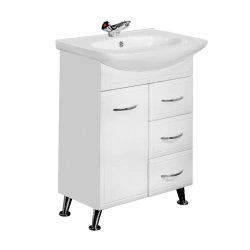 Aquaton Marsia 67 Sink Cabinet with Laundry Basket, White