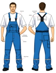 Men's Protective Half-Overalls for OPP and Mechanical Impacts SMA125-103/001-DKB