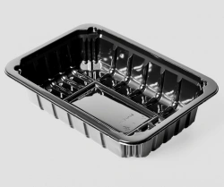 Food Packaging Polymer Tray with Absorbent Insert