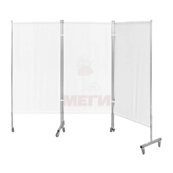 Stainless Steel Medical Screen on Wheels, Three-Section (MSK-35302)