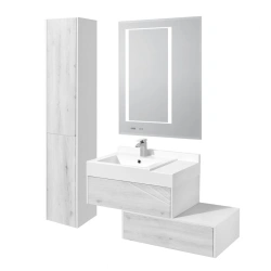 Sakura 80 Bathroom Vanity with One Full-Extension Drawer, White Gloss