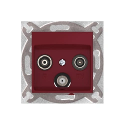 CADUCEUS ALING PRESTIGE Hidden Installation TV/FM/SAT Socket, Burgundy, Art. 6012S.3