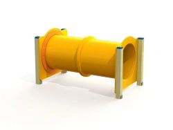 Plastic Pipe Sports Complex on Wooden Poles