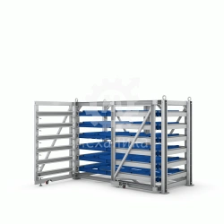 Horizontal Metal Sheet Storage Rack with Doors Model 1697