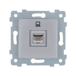 Low-Voltage Socket Mechanism for Concealed Installation "MARIA" RК1-455 Aluminum