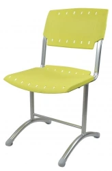 Student Chair SIGMA, Fixed Height for Growth Group 5 (420mm), Yellow Plastic (RAL 1018)