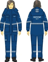 Women's Protective Clothing Set for Thermal Risk with Gazprom Branding