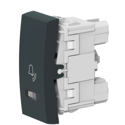 Caduceus Aling Mode Push Button Switch with Indicator, 10A, 250V, Anthracite, Model 660I.A