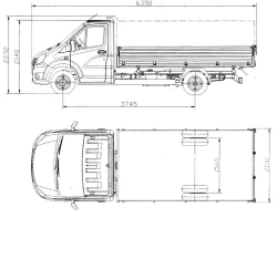 GAZ-SAZ-250710 Dump Truck with Three-Way Discharge, C41R92 Chassis, 2500 kg Payload