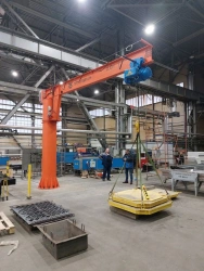 Industrial Column-Mounted Crane with Mechanical Rotation, Model KKM W-Q-L/H