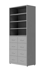 Medical Cabinet Two-Section with Open Shelves and Drawers - SHMLSt SKB-2Y