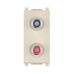 CADUCEUS ALING Experience Audio Socket for Hidden Installation 2xRCA, 1M, Beige, Art. 74281.9