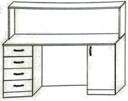 Medical Facility Reception Desk - Two-Level Design