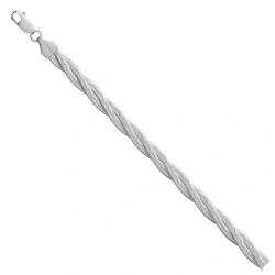 White Gold Bracelet 585 Montreal Braid 3 Chains with Diamond Cut NB18-025-3 0.4MM 21CM 5.06G