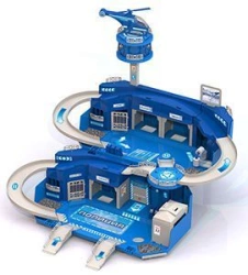 Large Bright Police Station Garage Playset