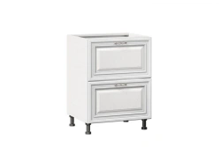 Luxurious Kitchen Cabinet 600 with 2 Drawers Model LD.270790.000 (White, Handle-less)