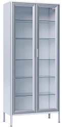 Medical Cabinet with Glass Shelves and Doors - Model 2SC