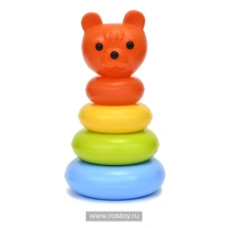 Colorful Bear Pyramid Toy with 4 Rings