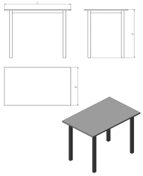 Square Tube Dining Table (Series STO.O.KV)