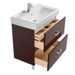 Modern Dark Brown Bathroom Vanity with Drawers Aquaton Amerina 80N 1A169401AM4301