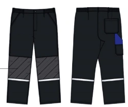 Women's Protective Pants for Mechanical Impact Workwear Art. TMХЭР011 Total Eclipse with Strong Blue