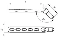 Non-Sterile Implantable Bone Plate DBV with Holes (2...16, Length 50...273mm, 135g, 140g, 145g, Slot 6,7)