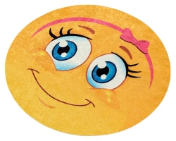 SHAHINTEX SILK PHOTOPRINT Round Mat "Girl Smile" d-61