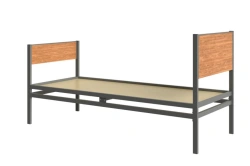 Military Metal Bed with Wooden Backs, Model 210.22.00