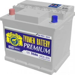 Lead-acid Starter Battery TYUMEN BATTERY 6СТ-50LR PREMIUM