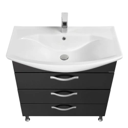 Stylish Aquaton Aria 80H Black Gloss Vanity Cabinet