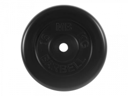 Standard Rubber Coated Weight Disc, Black, 26mm, 15kg