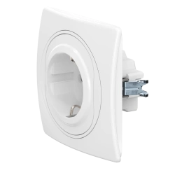 Caduceus Aling Eon Hidden Socket with Grounding, 16A, 250V, White, Art. E601.00