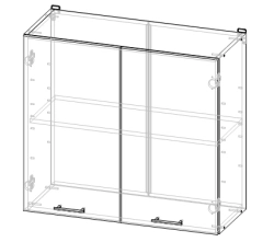 Kitchen Wall Cabinet with Two Swing Doors - Harmony Series