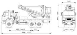 Vehicle with Lifting Platforms R180T, VA180T Velmash-S Model 57564 Modification 57564H