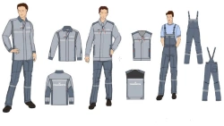 Protective Men's Workwear Set for Transneft Employees (Jacket-Shirt, Vest, Overalls)