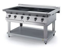 Electric Cooking Range PЭ69П-02 on Stand, Stainless Steel with Ventilation