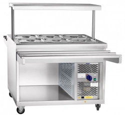 High-Temperature Refrigerated Display Counter with Neutral Cabinet PВВ(Н)-70ПМ-НШ