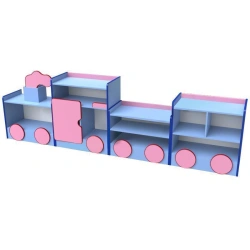 Toy Storage Wall "Train" for Organizing Toys and Books (Art. 50046-062)
