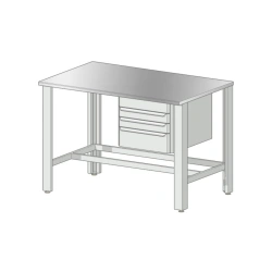 Stainless Steel Workbench with Cabinet 1200x750mm, Height 850mm