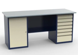 Two-Cabinet Workbench with Galvanized Top, Model SV-2T.01.07.19.SO