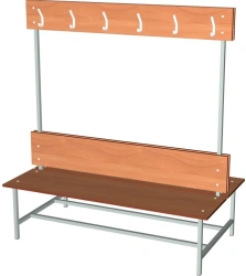 Two-Sided Bench with Hanger for Sports Locker Room VL-2