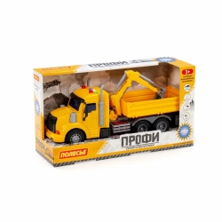 Inertia-Controlled Dump Truck Toy with Lights and Sounds - Yellow Profi Model 96111