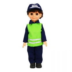 Plastic Doll Boy in Traffic Police Outfit, 30 cm, V3879